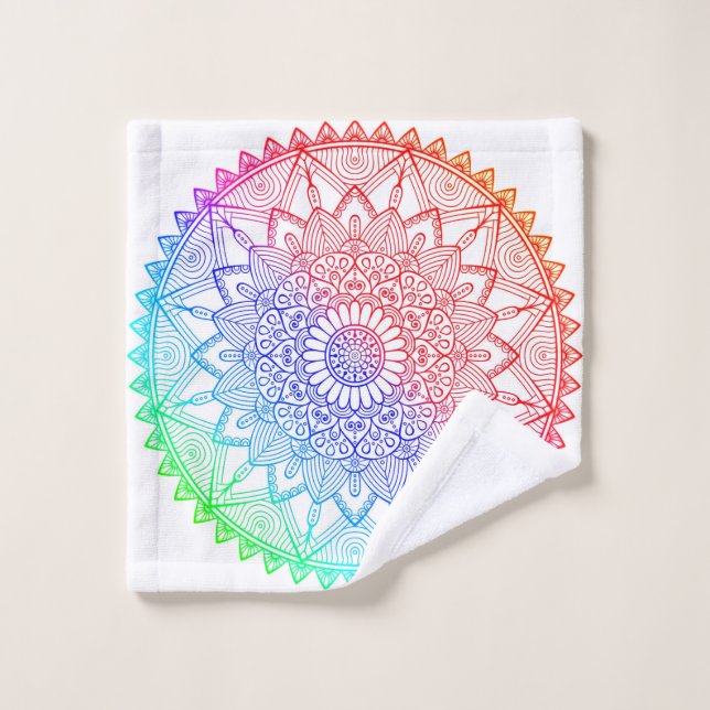 Mandala Arc-en-Ciel (Gant de toilette)