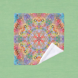 Mandala arc-en-ciel en hexagone