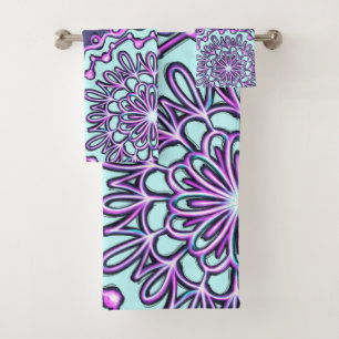 Mandala Artsy pourpre turquoise de Boho de henné