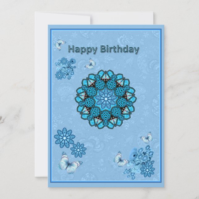 Mandala Birthday Flat Card (Devant)