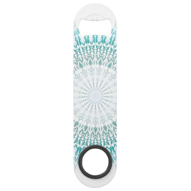 Mandala blanc turquoise (Devant)