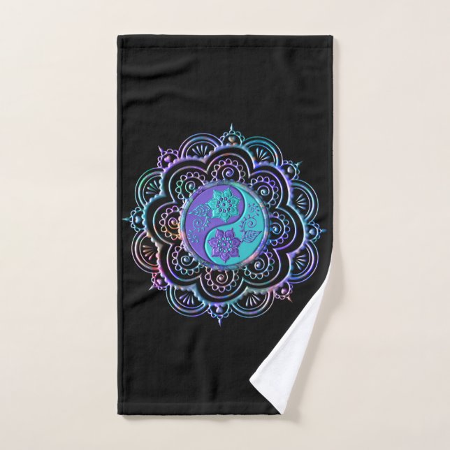 Mandala bleu et violet (Serviette à main)