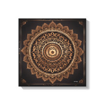 Mandala, Brown et beige, toile étirée