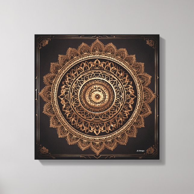 Mandala, Brown et beige, toile étirée (Recto)