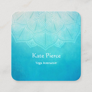 mandala carte de visite turquoise