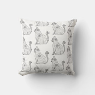 Mandala Cat Art Thon Coussin