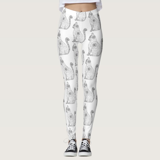 Mandala Cat Leggings (Devant)