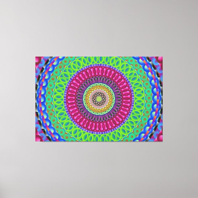 Mandala Circle Art A3 toile étirée (Recto)