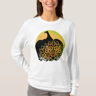 Mandala Citrouille sculpté avec T-shirt lune d'aut