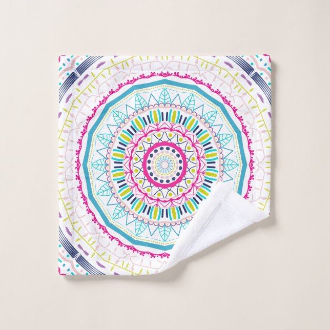 mandala coloré (Gant de toilette)