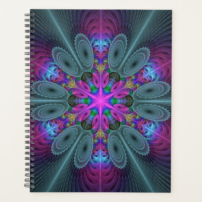 Mandala coloré frappant art fractal kaléidoscope (Devant)