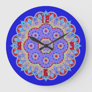 Mandala Coloré Grande Horloge