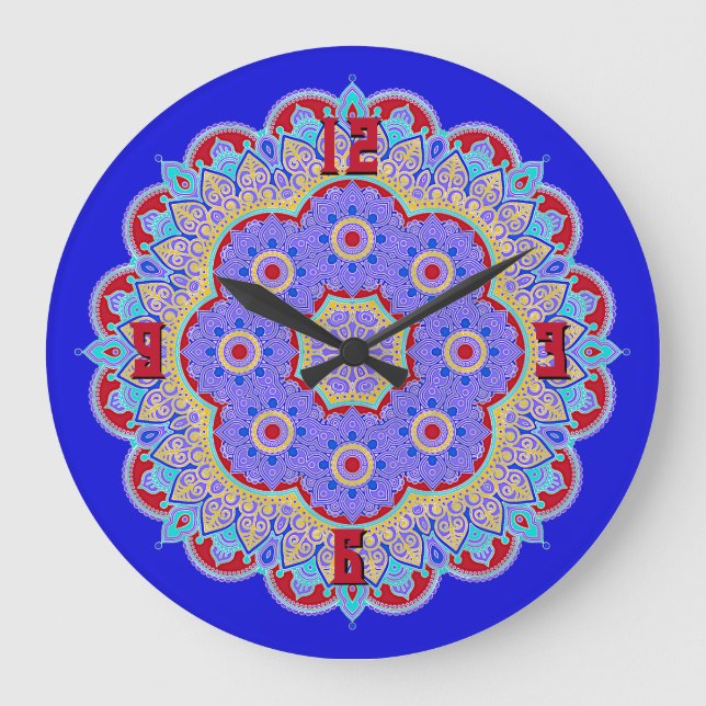 Mandala Coloré Grande Horloge (Recto)