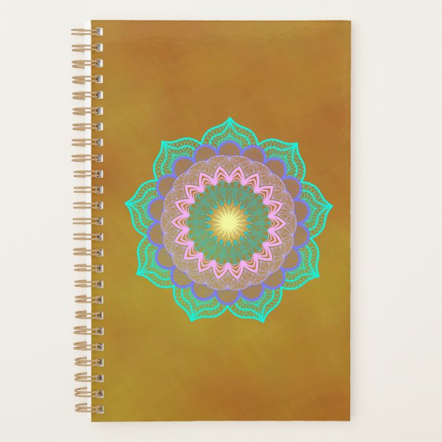 Mandala Coloré sur Fond Doré (Devant)
