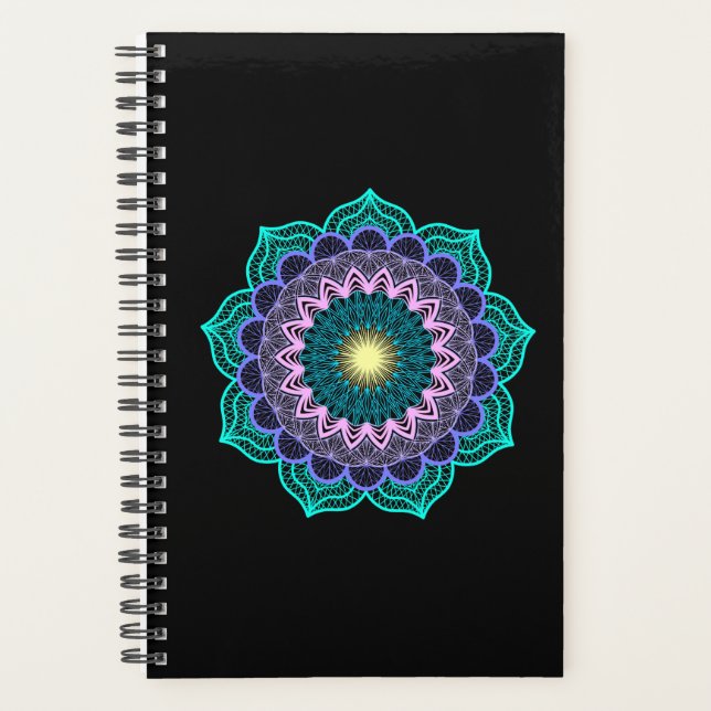 Mandala Coloré sur Fond Noir (Devant)