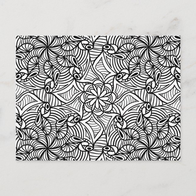 Mandala Coloriage Abstrait Motif Carte postale #1 (Devant)