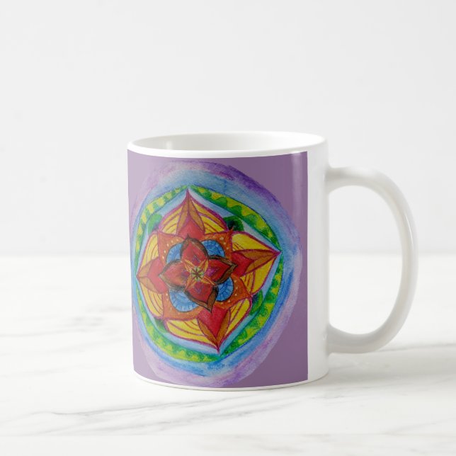 Mandala crayon dessin blanc 11 oz Mug classique (Droite)