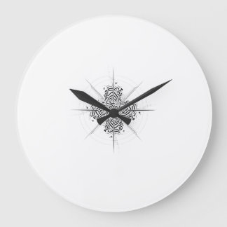 Mandala de calligraphie céleste - Horloge murale p