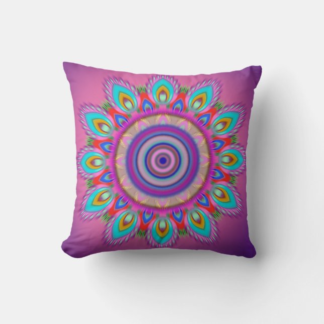 Mandala de coussin de jet de Psychedel (Recto)