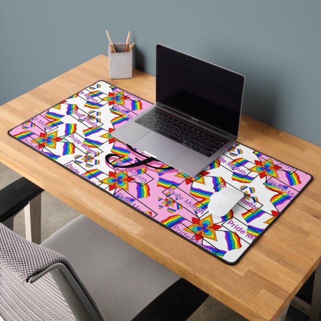 Mandala de la fierté à monogramme arc-en-ciel - Gé (Bureau 2)