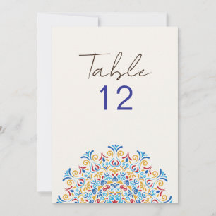 Mandala de mariage numéro de table de la culture f