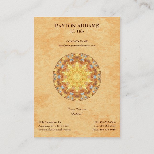 Mandala de renouvellement - carte de visite (Devant)