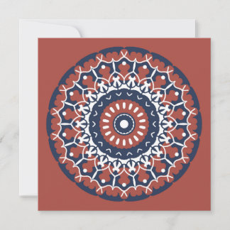 Mandala Design en rouge et bleu invitation