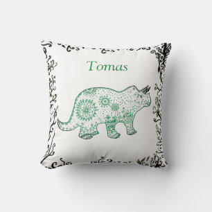 Mandala Dinosaur Art, Votre Nom Jetez Un Coussin