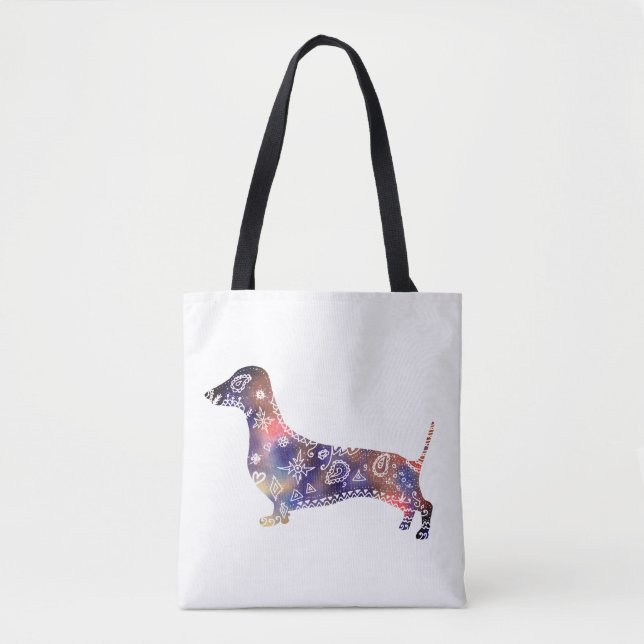 Mandala Dog, Sac fourre-tout Dachshund All-Over-Pr (Devant)
