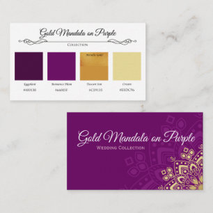 Mandala d'or sur la carte couleur Plum Plum d'aube