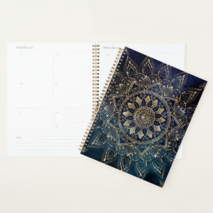 Mandala doré élégant Galaxie bleue