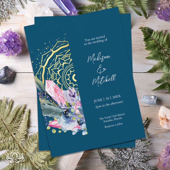 Mandala doré Invitation de mariage à la main Crist (Créateur téléchargé)