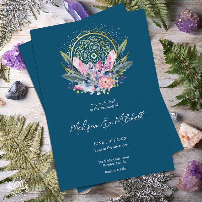 Mandala doré Invitation de mariage à la main Crist (Créateur téléchargé)