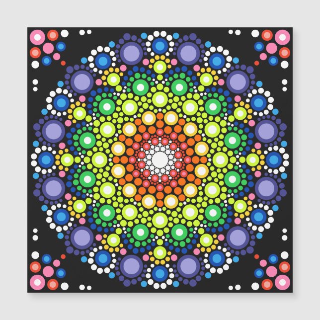 Mandala Dot Fractal Retro Hippie Trippy Points Car (Devant)