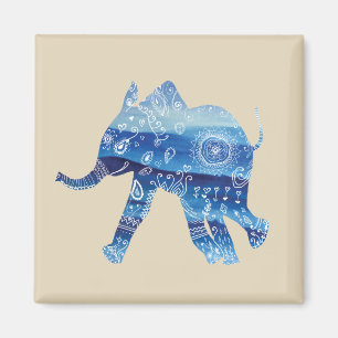 Mandala Elephant Art Magnet Carré 5.1 Cm