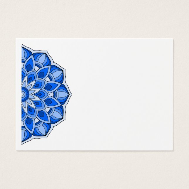 Mandala en bleu Carte de profil (Devant)