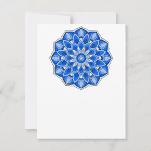 Mandala en bleu carte plat
