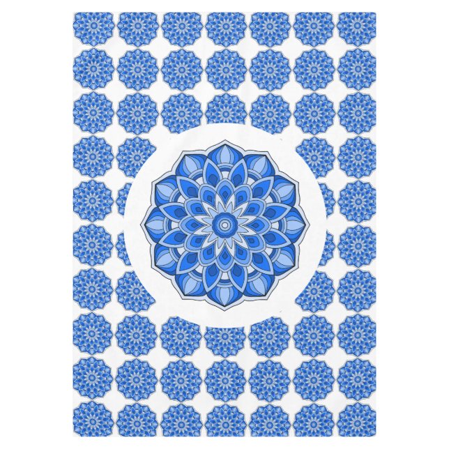 Mandala en bleu Nappe (Devant)