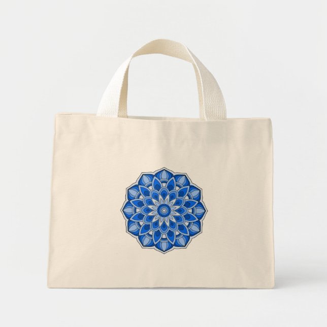 Mandala en Sac fourre-tout bleu (Devant)