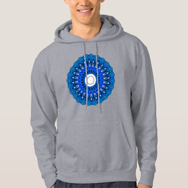 Mandala en Sweat - shirt à capuche bleu Sweatshirt (Devant)
