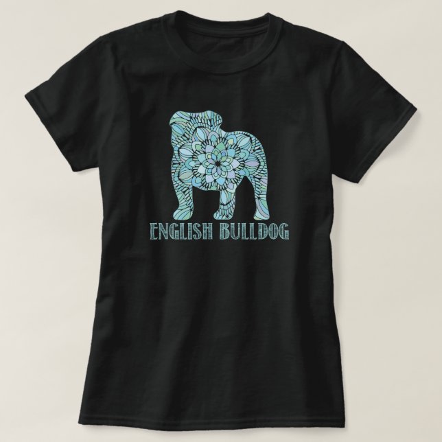 Mandala English Bulldog T-shirt (Design devant)