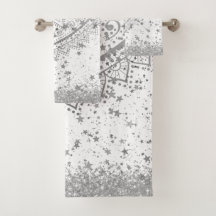 Mandala envoûtant avec des étoiles d'argent sur bl