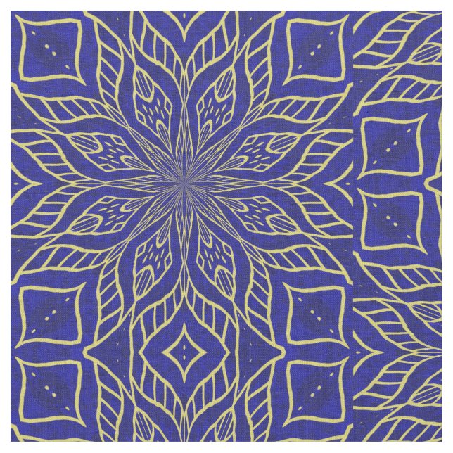 Mandala Fleur Dorée - Tissu (Fermer)