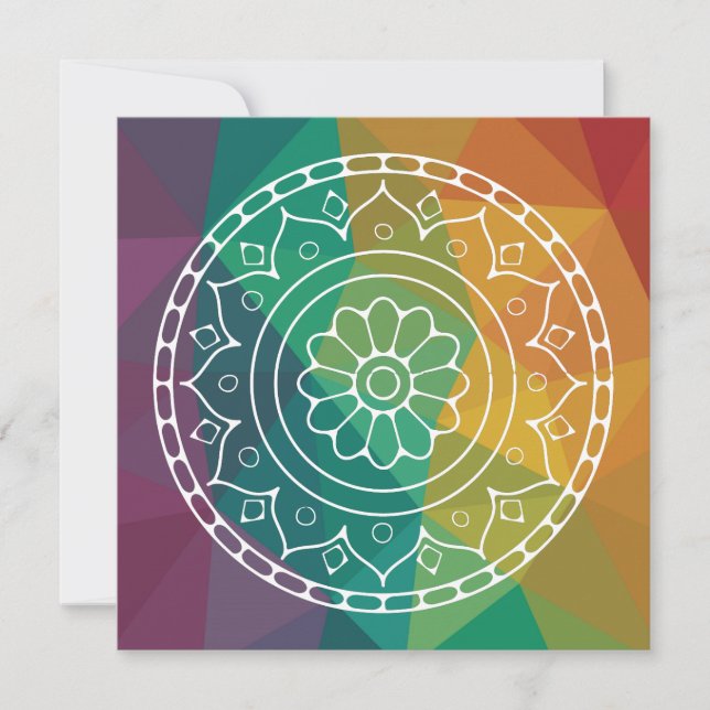 Mandala fleur inde arc-en-ciel boho design chic  (Devant)