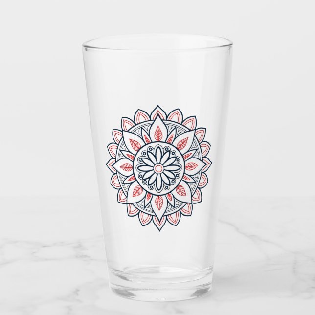 Mandala Floral - Design de verre (Devant)