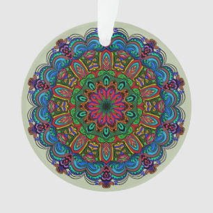Mandala floral et motif géométrique vibrant