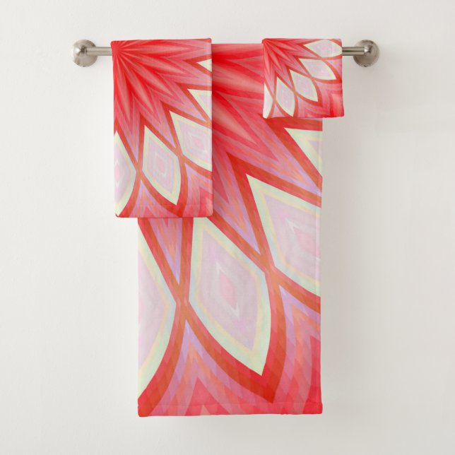 Mandala Floral Kaléidoscope Étoile Blanc Et Rouge (En situation)