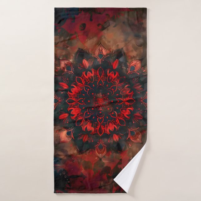 Mandala foncé - Cadeau gothique Boho (Serviette de bain)