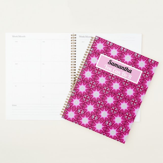 Mandala fractal rose - floral personnalisé (Devant avec enveloppe)