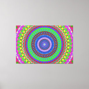 Mandala géométrique colorée toile étirée